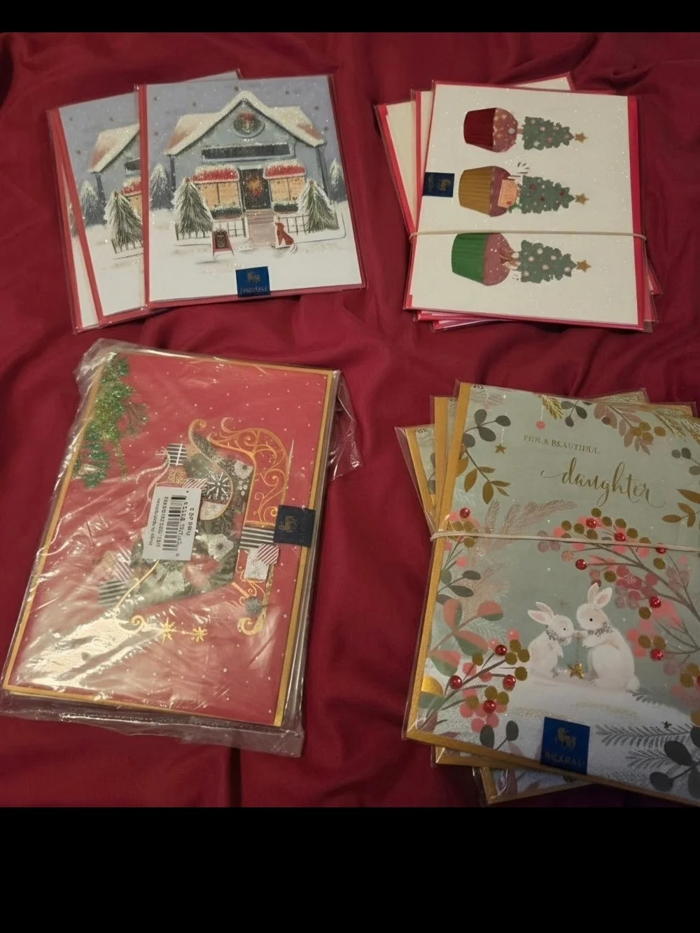LOT OF 34 NIQUEA.D Luxury Hand-Decorated Christmas &Thanksgiviing Holiday Cards